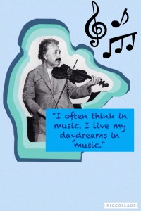 Albert Einstein playing his violin.